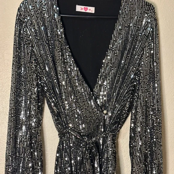 Buddy Love Sequin Black Cocktail Dress - Picture 4 of 5